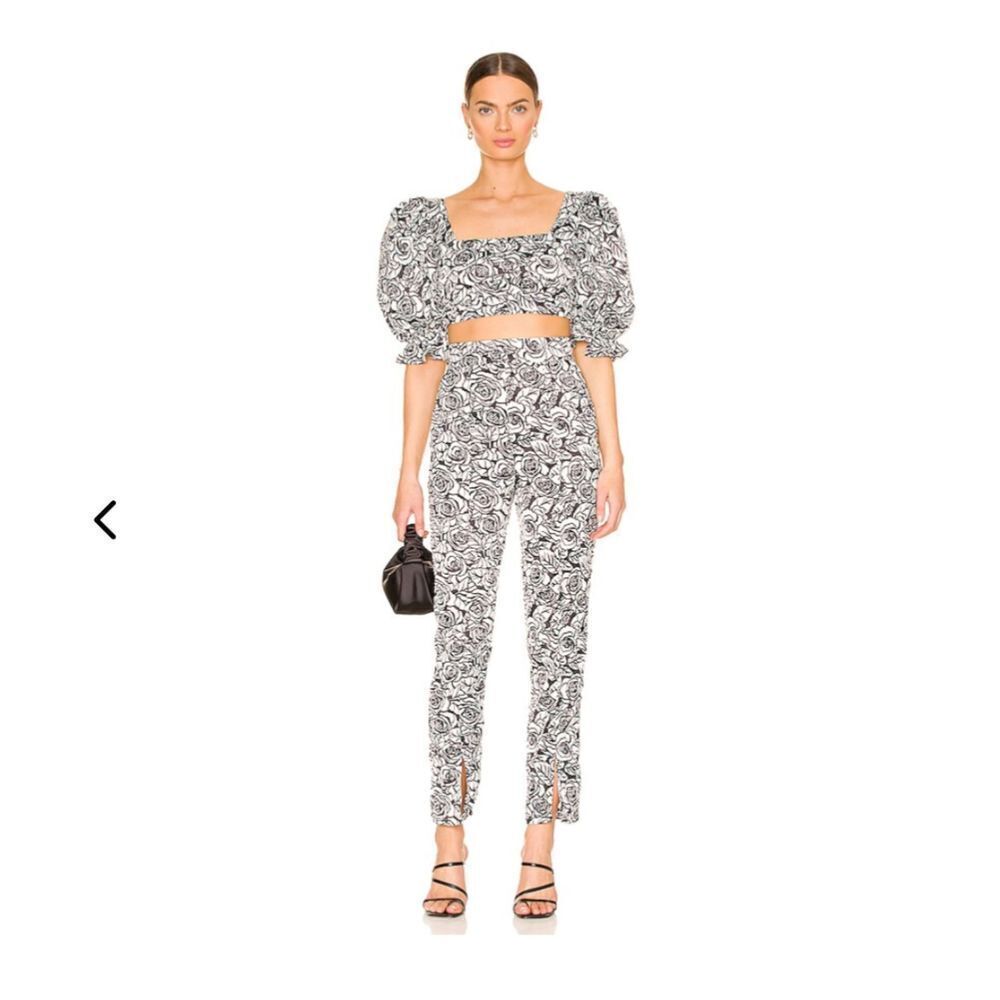 New! Lovers and Friends Black & White Rose Floral Print Bobbie Pant, XS